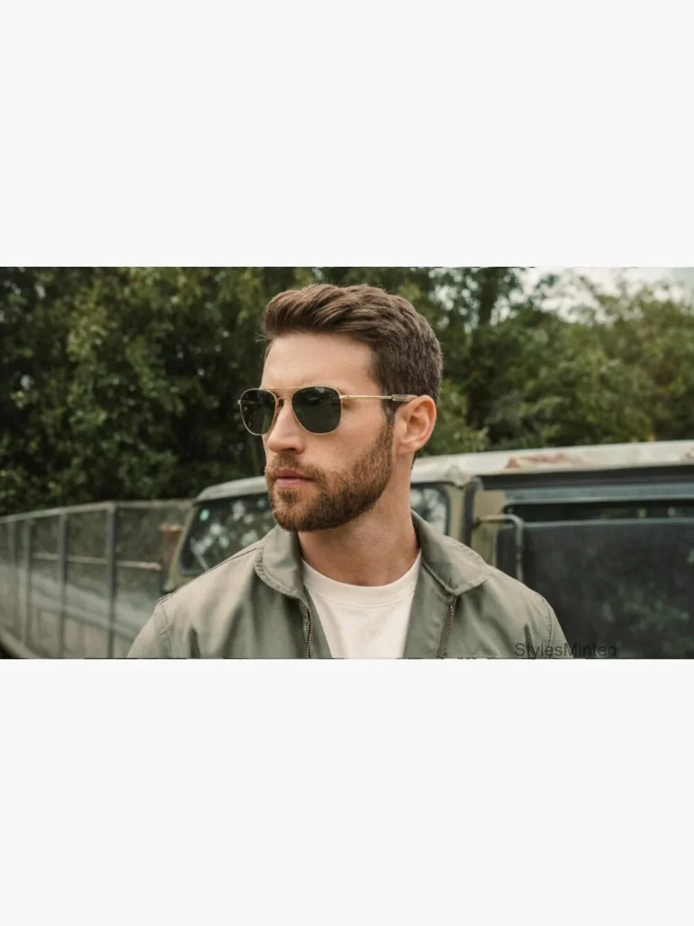 Classic Square Aviator Military Polarized Sunglasses